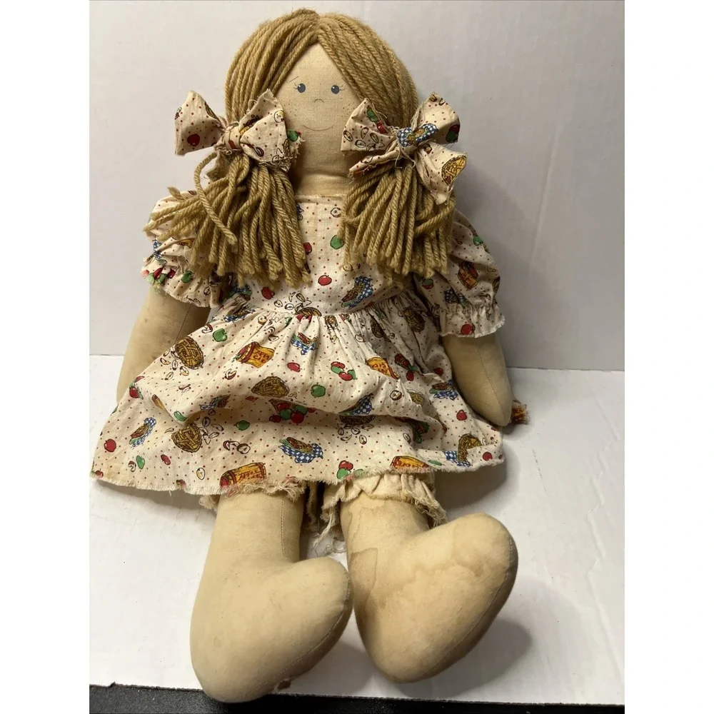 VTG Handmade Doll Rag Doll‎ Cloth Doll 18